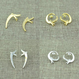 Spanish Original 925 Silver 14k Pin Stud Earrings