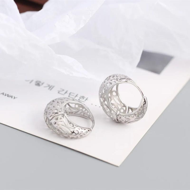 925 Sterling Silver Hollow Bohemian Earrings for Women - Party Jewelry