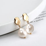 925 Silver Baroque Pearl Earrings Water Drop French Earrings Palace Jewelry