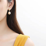 925 Silver Baroque Pearl Earrings Water Drop French Earrings Palace Jewelry