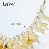 Real 925 Sterling Star Personality Pearl Earrings Women Style Jewelry