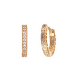 Sterling Silver Heart Hoop Earrings Pave Europe-style Jewelry Mother's Gift