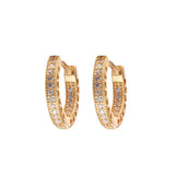 Sterling Silver Heart Hoop Earrings Pave Europe-style Jewelry Mother's Gift