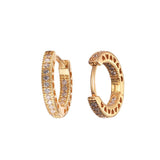 Sterling Silver Heart Hoop Earrings Pave Europe-style Jewelry Mother's Gift