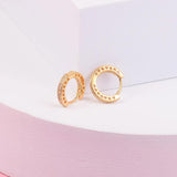 Sterling Silver Heart Hoop Earrings Pave Europe-style Jewelry Mother's Gift