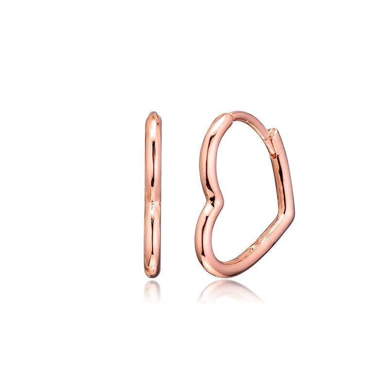 Asymmetric Heart Hoop Earrings 925 Sterling Silver Jewelry For Woman