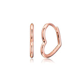 Asymmetric Heart Hoop Earrings 925 Sterling Silver Jewelry For Woman