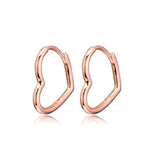 Asymmetric Heart Hoop Earrings 925 Sterling Silver Jewelry For Woman