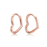 Asymmetric Heart Hoop Earrings 925 Sterling Silver Jewelry For Woman