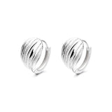 925 Silver Streak Hoop Earrings 14K Plated Wedding Party Jewelry Female Gift