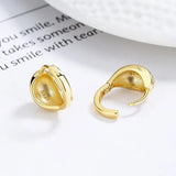 925 Silver Streak Hoop Earrings 14K Plated Wedding Party Jewelry Female Gift