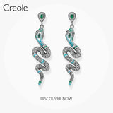Sterling Silver Snake Drop Earrings