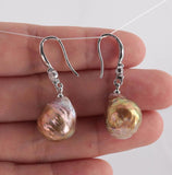 11-13mm Baroque Pearl Earrings 18k Hook AAAA DIY Jewelry Woman