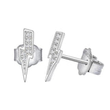 925 Silver Diamond Lightning Stud Earrings