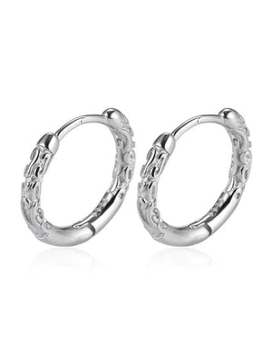Men's 925 Solid Silver Engraving Earrings for Party