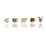 925 Silver CZ Elephant Stud Earrings