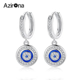 Evil Eye Crystal Drop Earrings 925 Sterling Silver