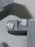 925 Silver Geometric Rectangle Crystal Stud Earrings Wedding Jewelry