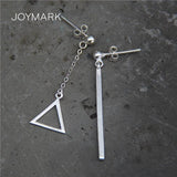 S925 Silver Drop Earrings Geometric Sterling Silver Dangle Earrings