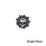925 Silver Sunflower Skull Ear Studs Punk Earrings