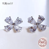 925 Silver Stud Earrings with Cubic Zircon