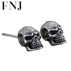 Punk Skull Earrings 925 Silver S925 Sterling Silver Stud Earring Men