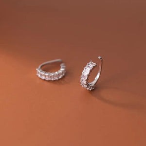 925 Silver Square Zircon Ear Cuffs Non-pierced Cartilage Earrings