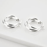 925 Sterling Silver Big Hoop Earrings 20mm