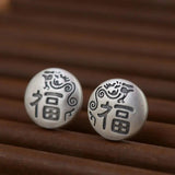 Good Luck Stud Earrings 925 Silver Fu