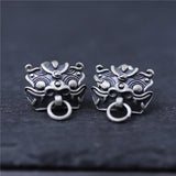 Sterling Silver Dragon's Son Stud Earrings 10.5x13.2mm