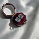 925 Silver Emerald Cut 4CT Diamond Ear Stud Earrings