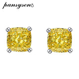 925 Silver Moissanite Citrine Stud Earrings Wedding Gift
