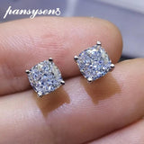 925 Silver Moissanite Citrine Stud Earrings Wedding Gift