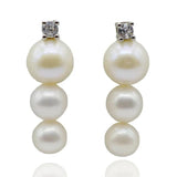 Natural Pearl Sterling Silver Stud Earrings