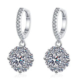 925 Silver Dangle Earrings with 0.5CT Diamonds Zircon