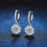 925 Silver Dangle Earrings with 0.5CT Diamonds Zircon