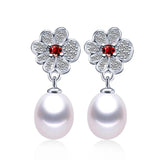 925 Silver Earrings Natural Freshwater Pearl Wedding