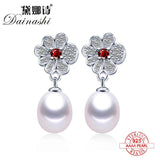 925 Silver Earrings Natural Freshwater Pearl Wedding