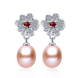925 Silver Earrings Natural Freshwater Pearl Wedding