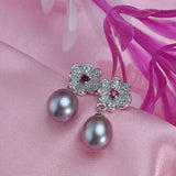 925 Silver Earrings Natural Freshwater Pearl Wedding