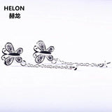 925 Silver Crystal Pearl Drop Earrings Amber Agate Setting