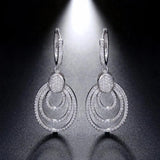 Silver Dangle Earrings 925 Simulated Diamond Statement Jewelry
