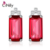 Emerald Ruby Sapphire 925 Silver Stud Earrings for Women SE044-46