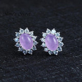 Agate Earrings 925 Sterling Silver Stud Weeding Jewelry