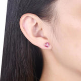 LEKANI 925 Sliver Crystal Earrings Triangle Geometry Stud