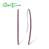925 Silver Lab Ruby Hook Earrings Fine Jewelry