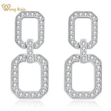 925 Silver Couple Dangle Earrings High Carbon Diamonds