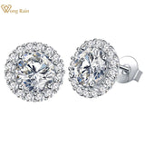925 Silver 7.5MM Diamond Gemstone Stud Earring