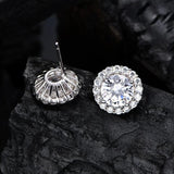 925 Silver 7.5MM Diamond Gemstone Stud Earring