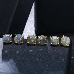 Labradorite Stud Earrings 925 Silver Women's Post Earrings